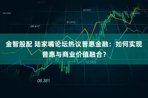 金智股配 陆家嘴论坛热议普惠金融：如何实现普惠与商业价值融合？
