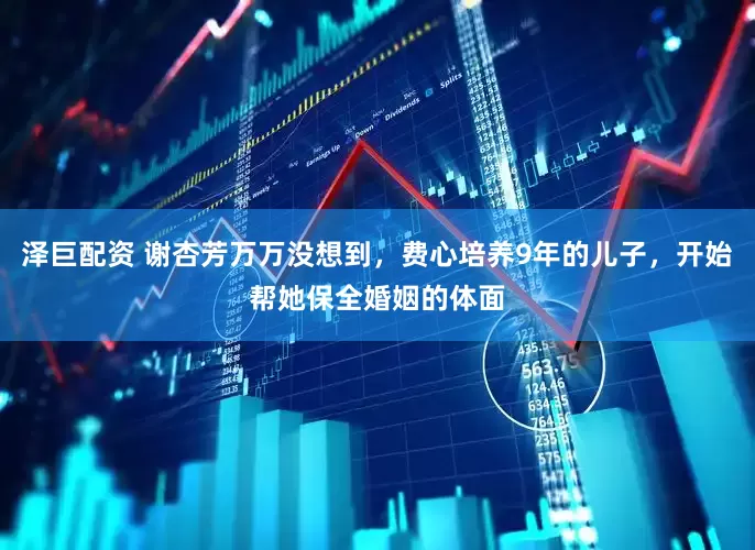 泽巨配资 谢杏芳万万没想到，费心培养9年的儿子，开始帮她保全婚姻的体面